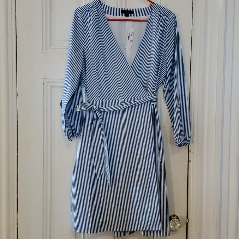 Wrap seersucker dress